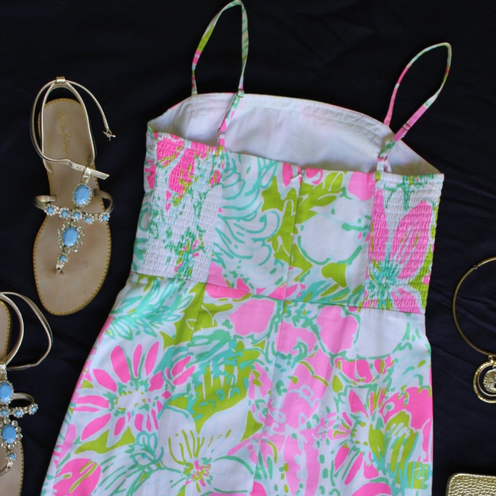 lilly pulitzer jesse Romper playsuit Jump suit jumper Don't Give a cluck crochet - Picture 7 of 8